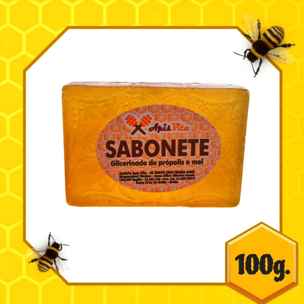 Sabonete Glicerinado de Própolis e Mel 100g